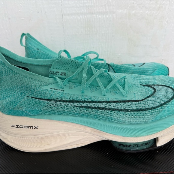 Nike Men’s Air Zoom Alphafly Next% Size 14 Turquoise Running Shoes Worn Once - Picture 1 of 11